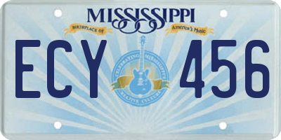 MS license plate ECY456