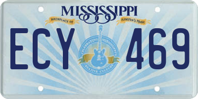 MS license plate ECY469