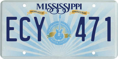 MS license plate ECY471
