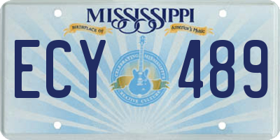 MS license plate ECY489