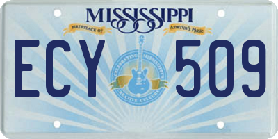 MS license plate ECY509