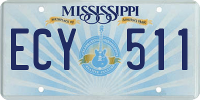 MS license plate ECY511