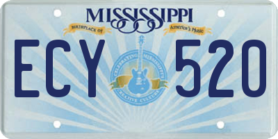 MS license plate ECY520