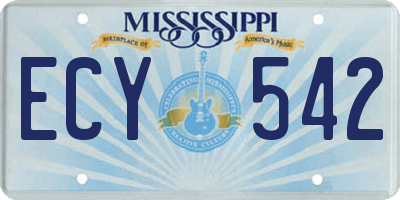 MS license plate ECY542