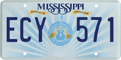 MS license plate ECY571