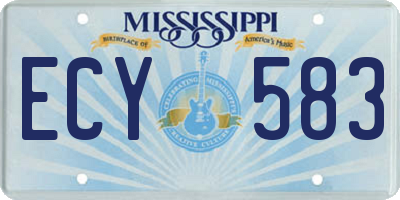 MS license plate ECY583