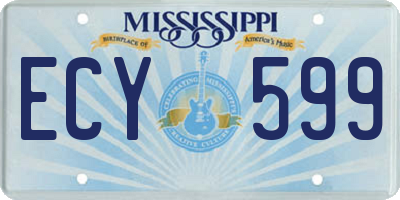 MS license plate ECY599