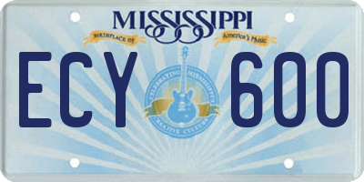 MS license plate ECY600