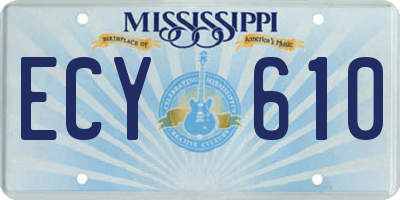 MS license plate ECY610