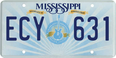 MS license plate ECY631