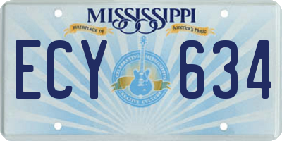 MS license plate ECY634