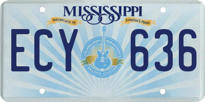 MS license plate ECY636