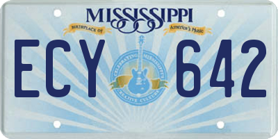 MS license plate ECY642