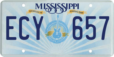 MS license plate ECY657