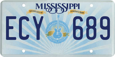 MS license plate ECY689