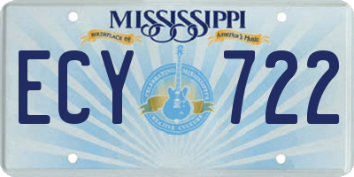 MS license plate ECY722