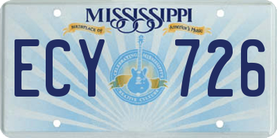 MS license plate ECY726