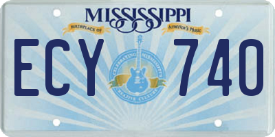 MS license plate ECY740