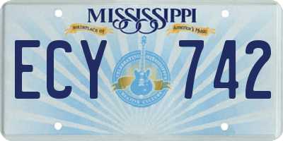 MS license plate ECY742