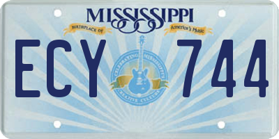 MS license plate ECY744