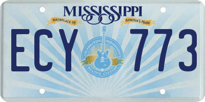 MS license plate ECY773