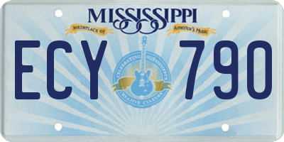 MS license plate ECY790