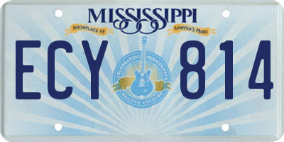MS license plate ECY814