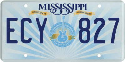 MS license plate ECY827