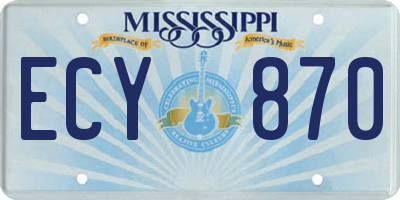 MS license plate ECY870