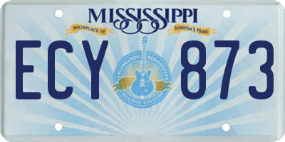 MS license plate ECY873