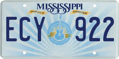MS license plate ECY922