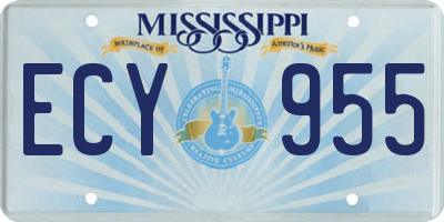 MS license plate ECY955