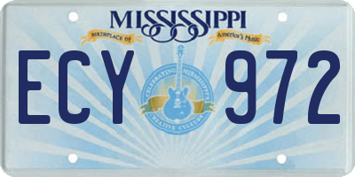 MS license plate ECY972