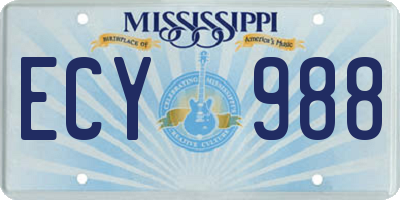 MS license plate ECY988