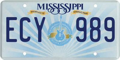 MS license plate ECY989