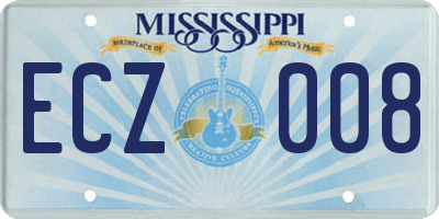 MS license plate ECZ008