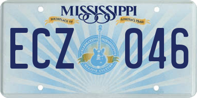 MS license plate ECZ046