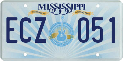 MS license plate ECZ051