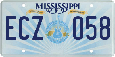 MS license plate ECZ058