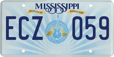 MS license plate ECZ059