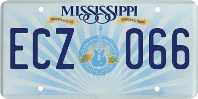 MS license plate ECZ066