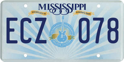 MS license plate ECZ078