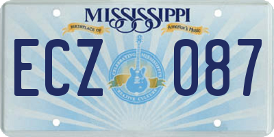 MS license plate ECZ087