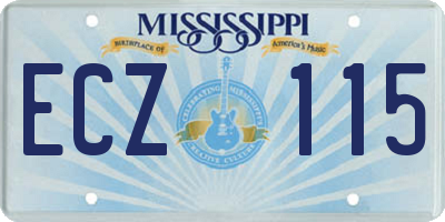 MS license plate ECZ115