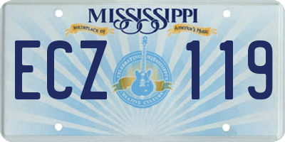 MS license plate ECZ119