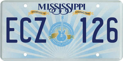 MS license plate ECZ126
