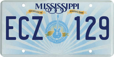 MS license plate ECZ129