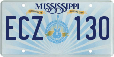 MS license plate ECZ130