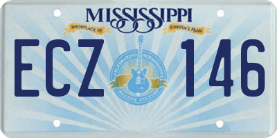 MS license plate ECZ146