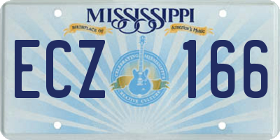 MS license plate ECZ166